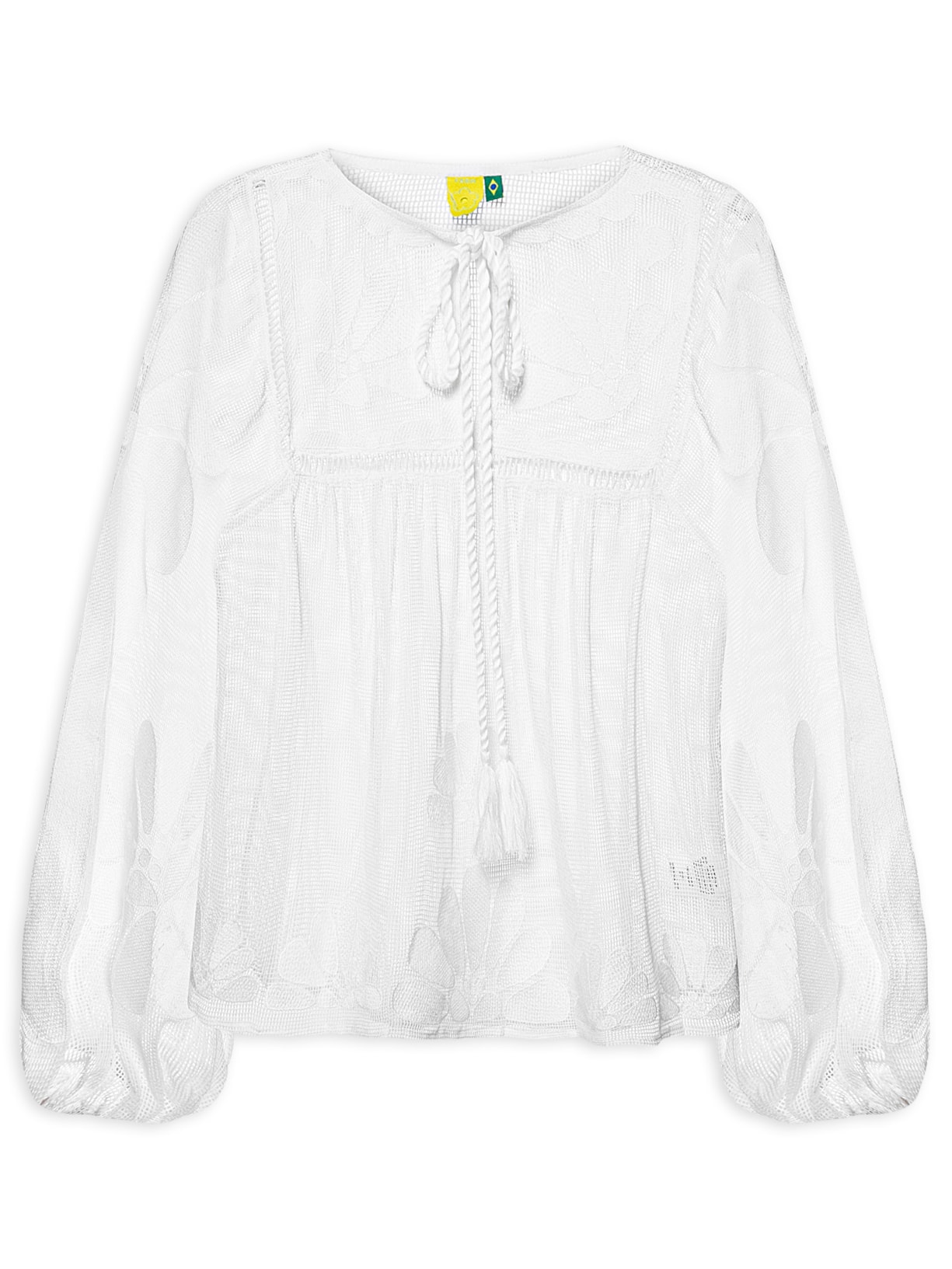 Bata Feminina Tela Cutwork Palermo - Branco