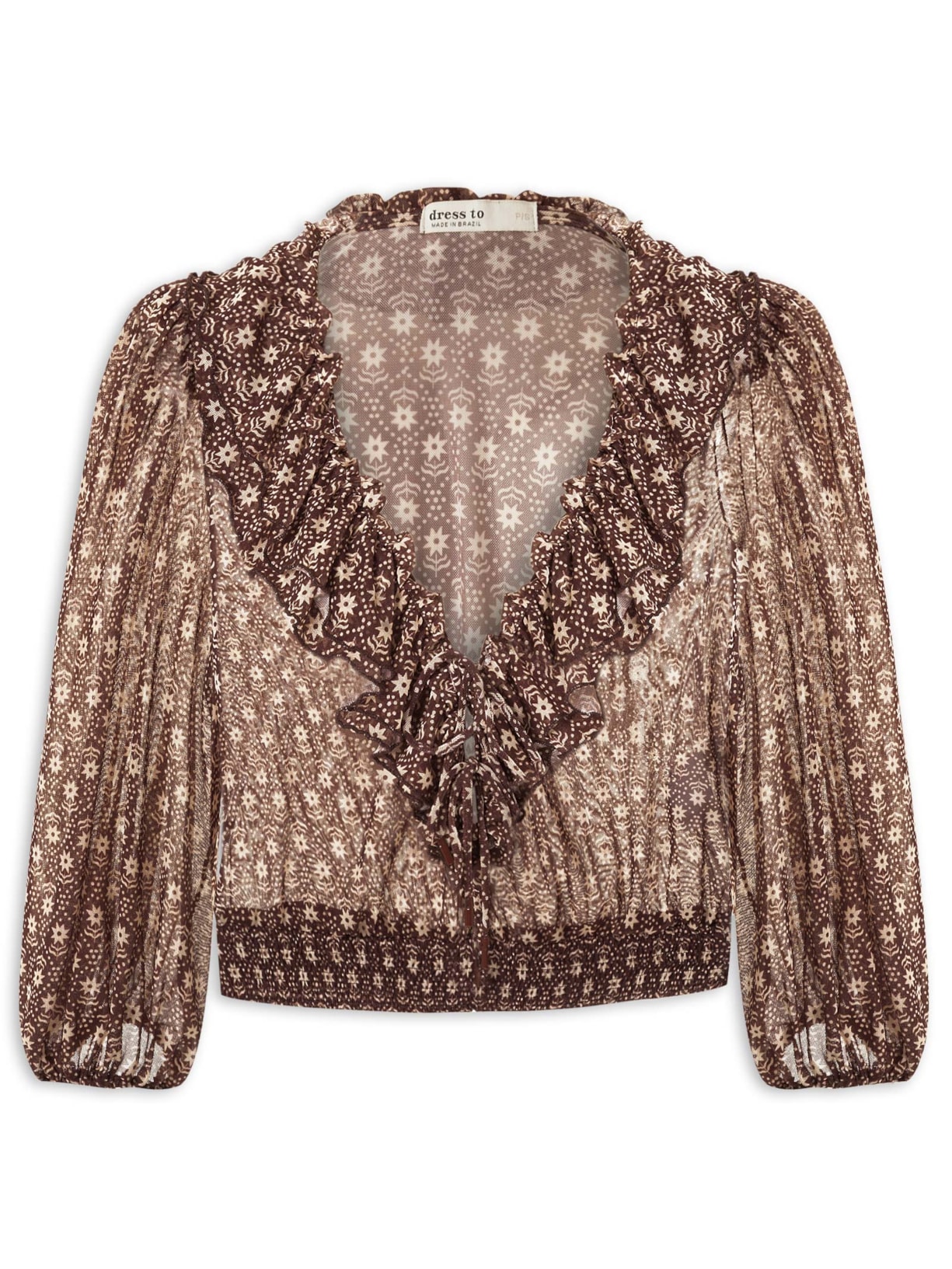 Bata Feminina Tule Estampa Essência - Marrom