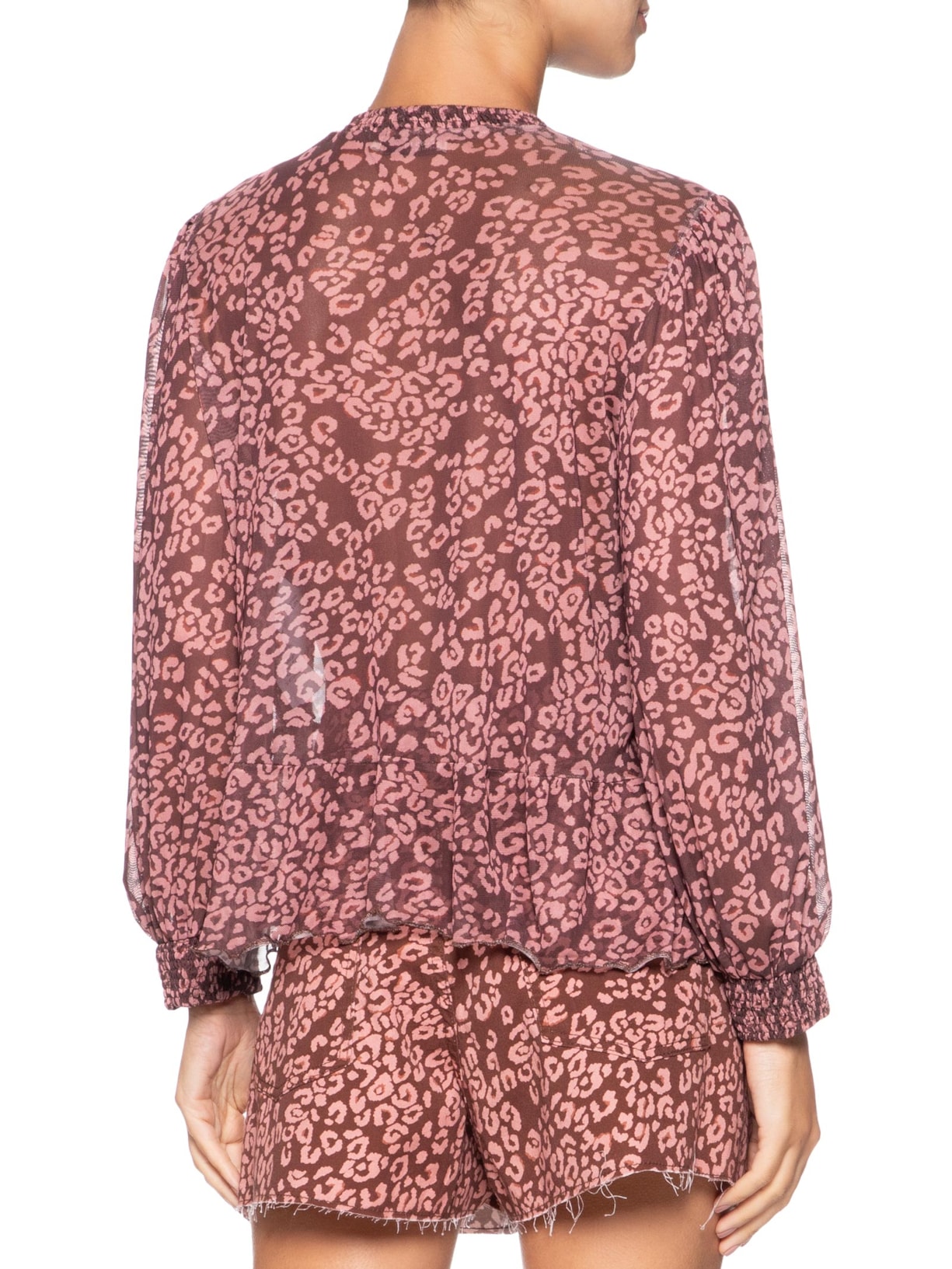 Bata Feminina Tule Estampa Felina Marrom Dress To