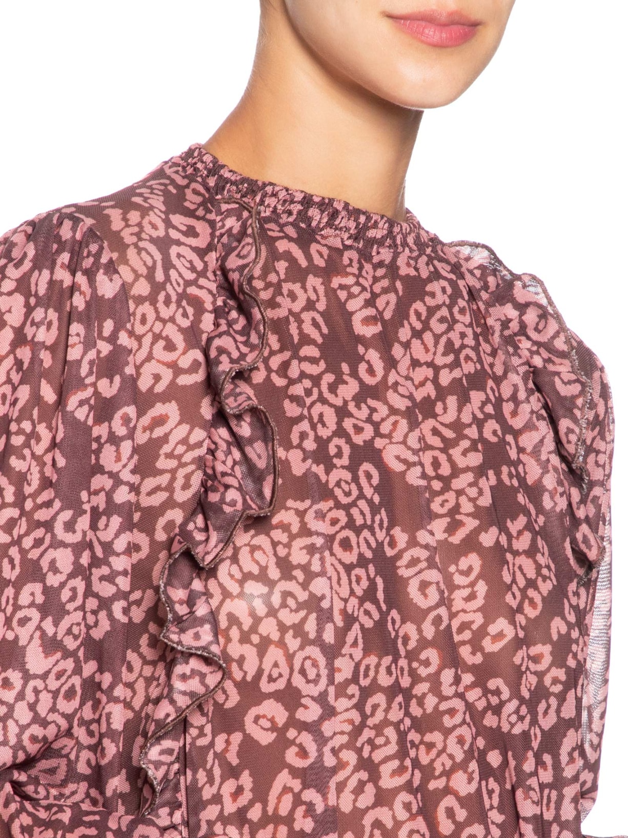 Bata Feminina Tule Estampa Felina Marrom Dress To