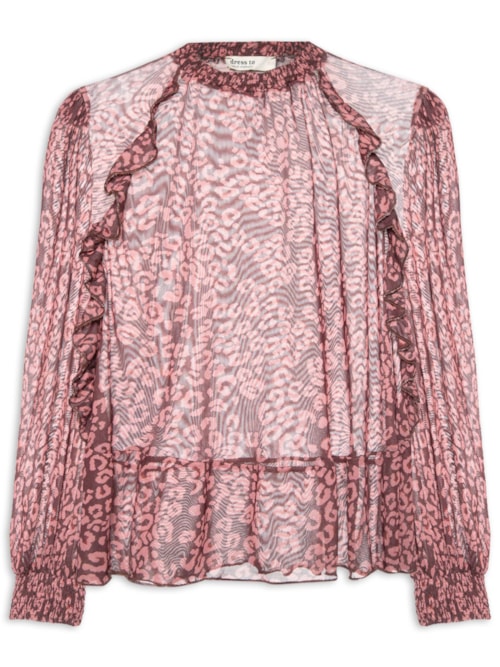 Bata Feminina Tule Estampa Felina - Marrom