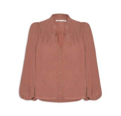 Bata Feminina Veludo Cotele Com Tachas - Rosa