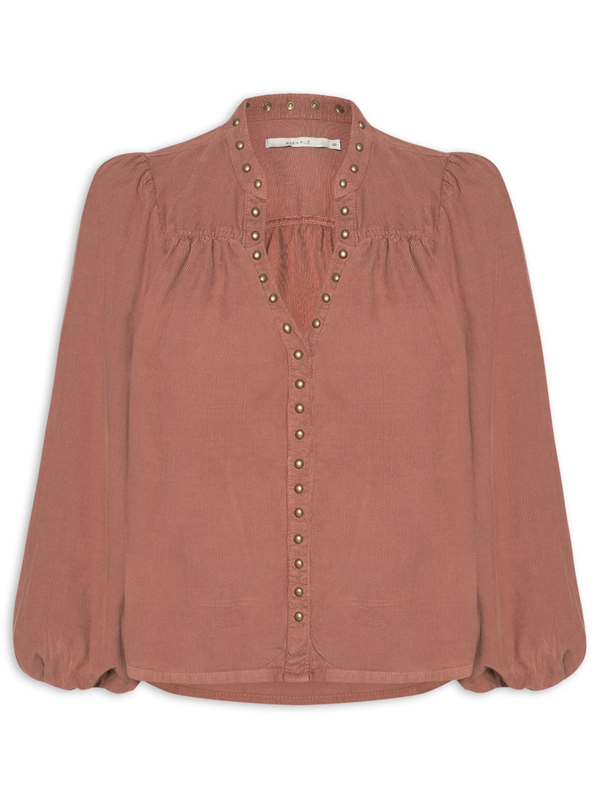 Bata Feminina Veludo Cotele Com Tachas - Rosa