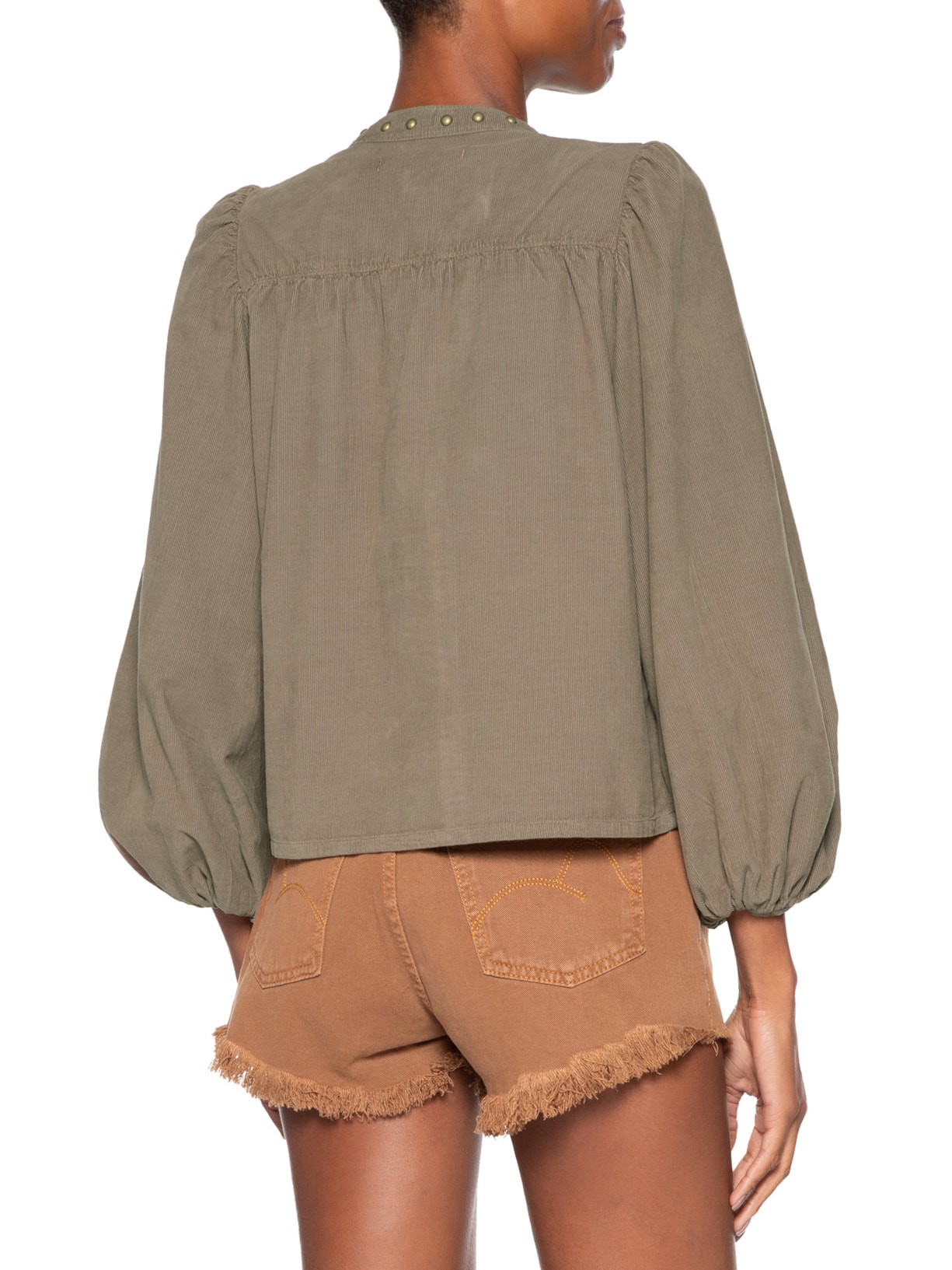 Bata Feminina Veludo Cotele Com Tachas Verde Maria Filó