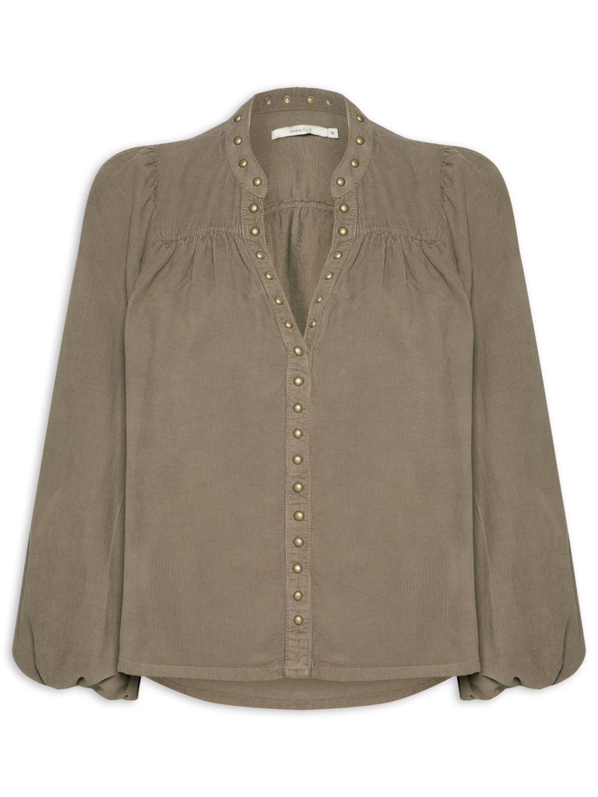 Bata Feminina Veludo Cotele Com Tachas - Verde