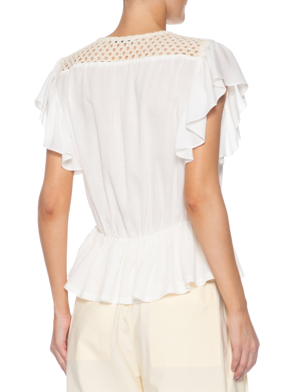 Bata Feminina Voil Detalhe Tela Macramê Branco Dress To