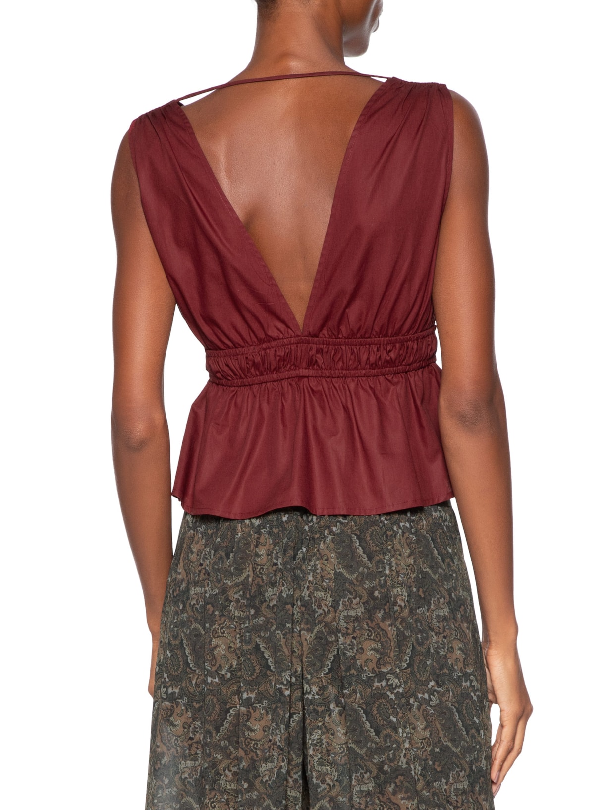 Bata Franzida de Algodão Vermelho Animale