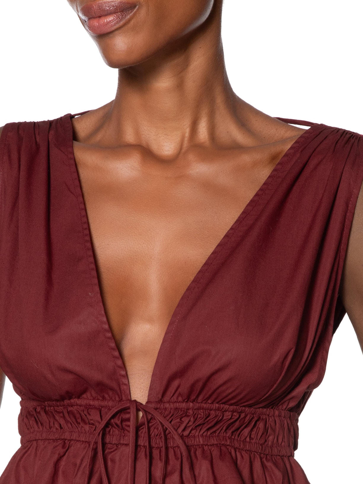 Bata Franzida de Algodão Vermelho Animale