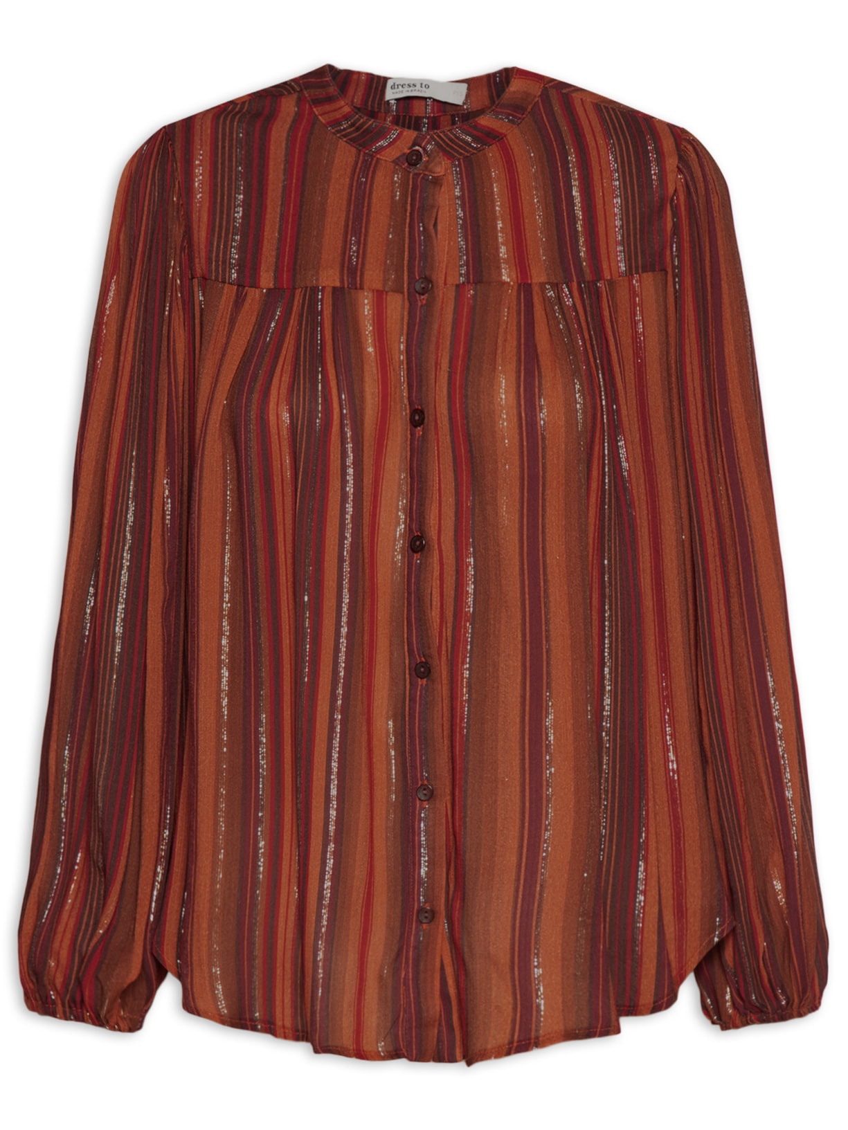 Bata Lurex Estampa Refúgio - Marrom