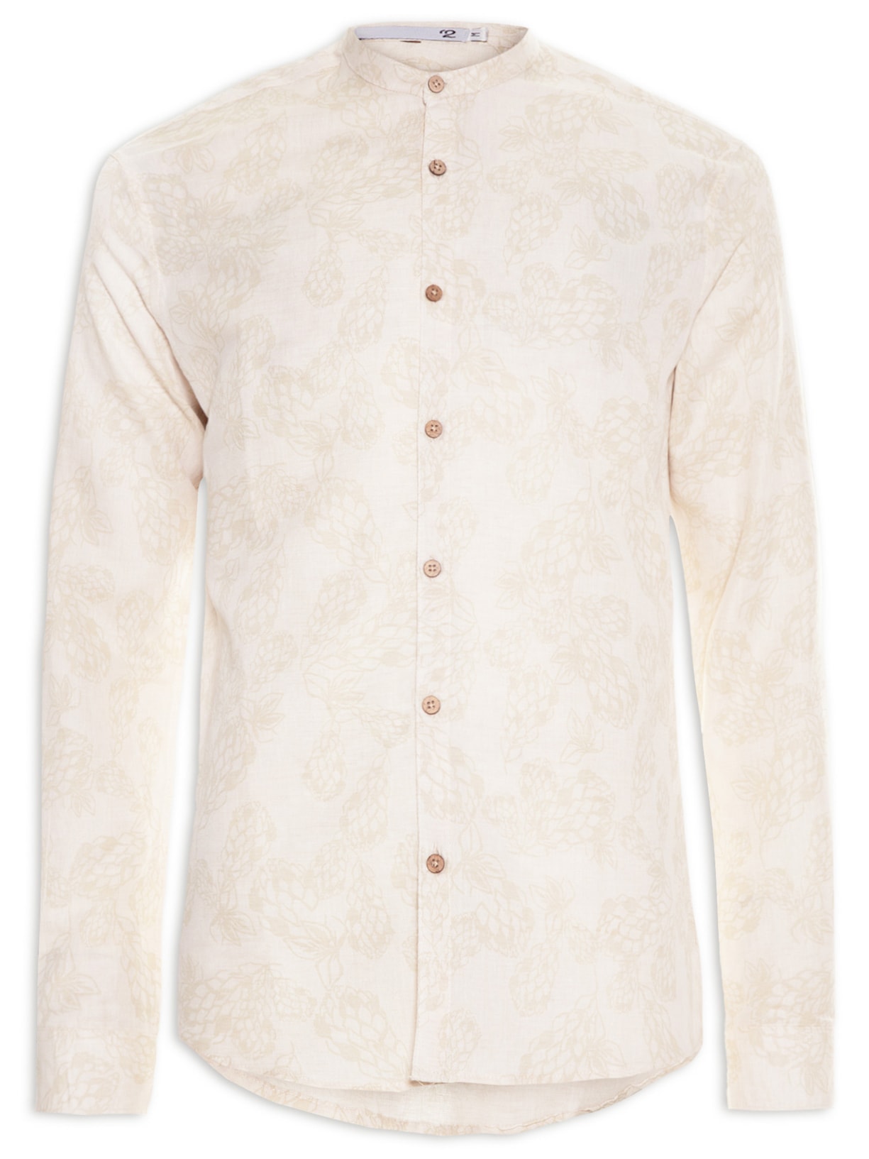 Bata Masculina Linho Manga Longa - Bege