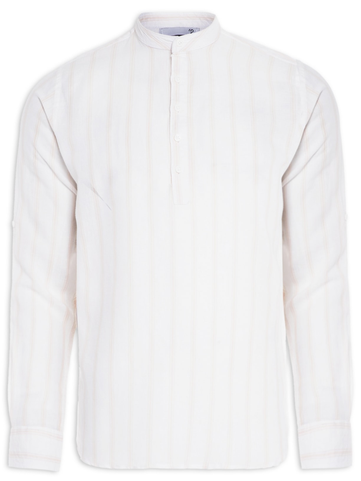 Bata Masculina Stripe Blend Linho - Branco