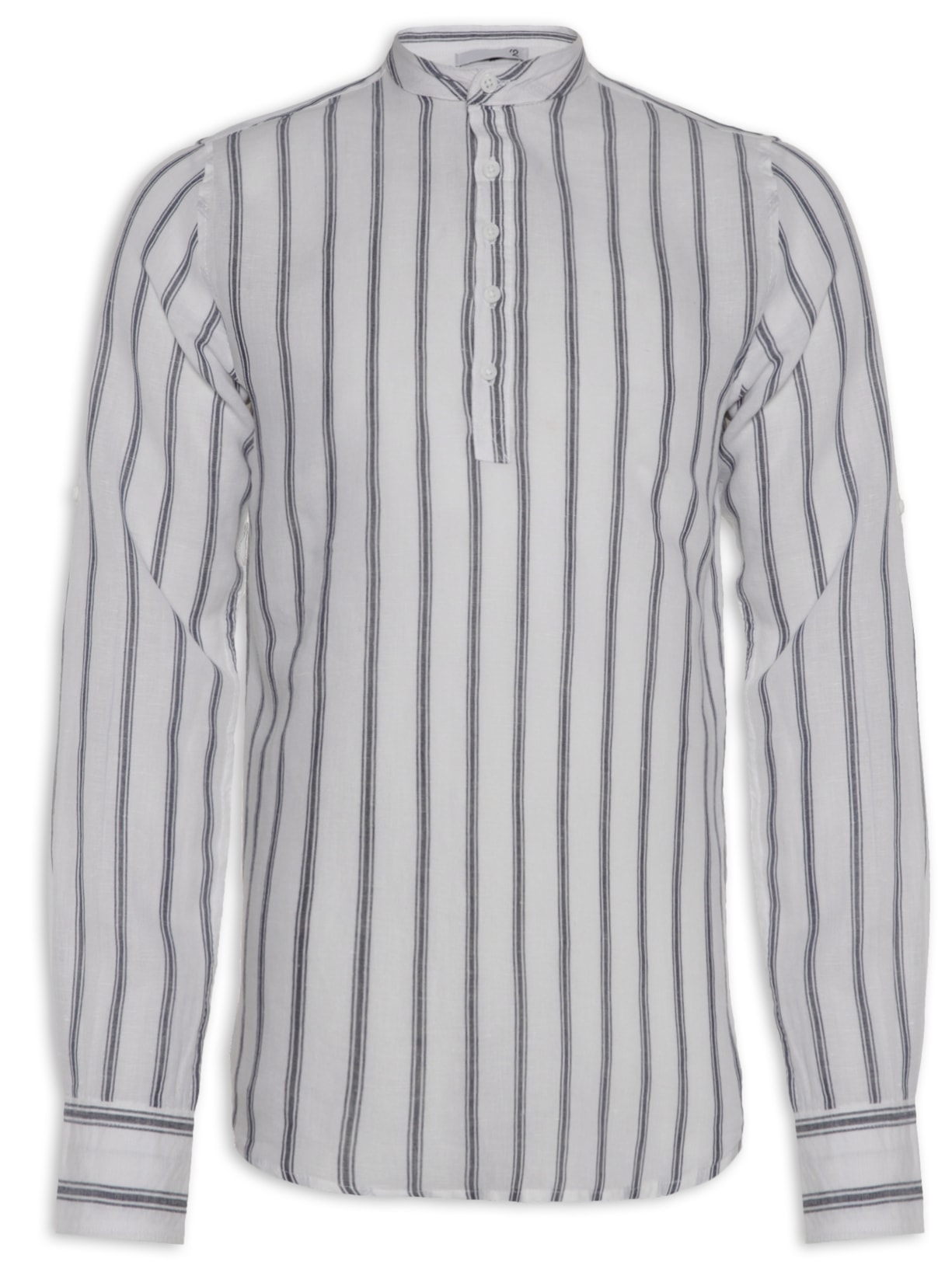 Bata Masculina Stripe Blend Linho - Branco