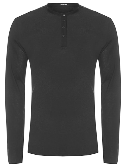 Bata Masculina Visual Linen Yoke - Preto