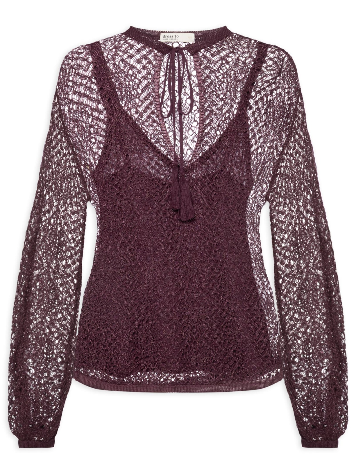 Bata Tricot Rendado – Marrom Dress To