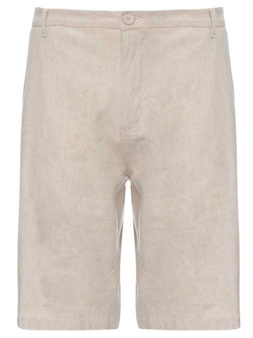 Bermuda Alfaiataria Basic Linen - Bege
