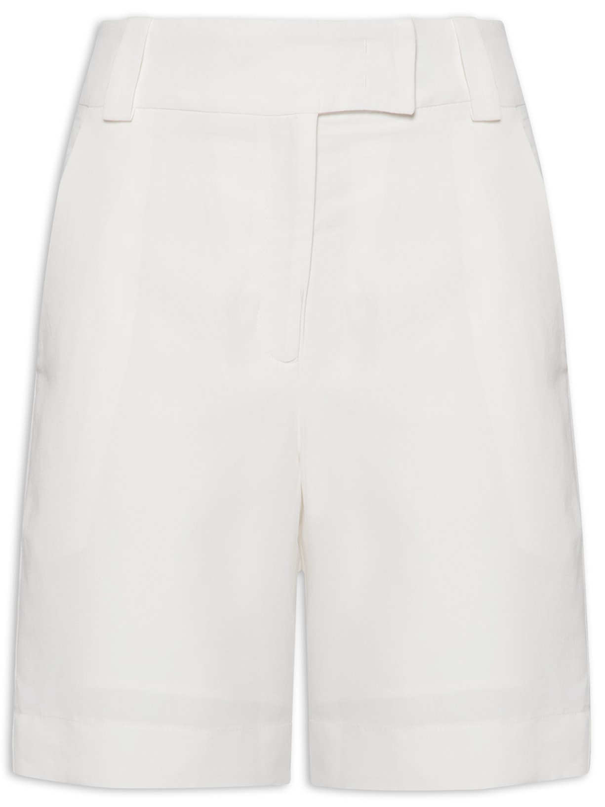 Bermuda Alfaiataria Linho Off White Maria Filó