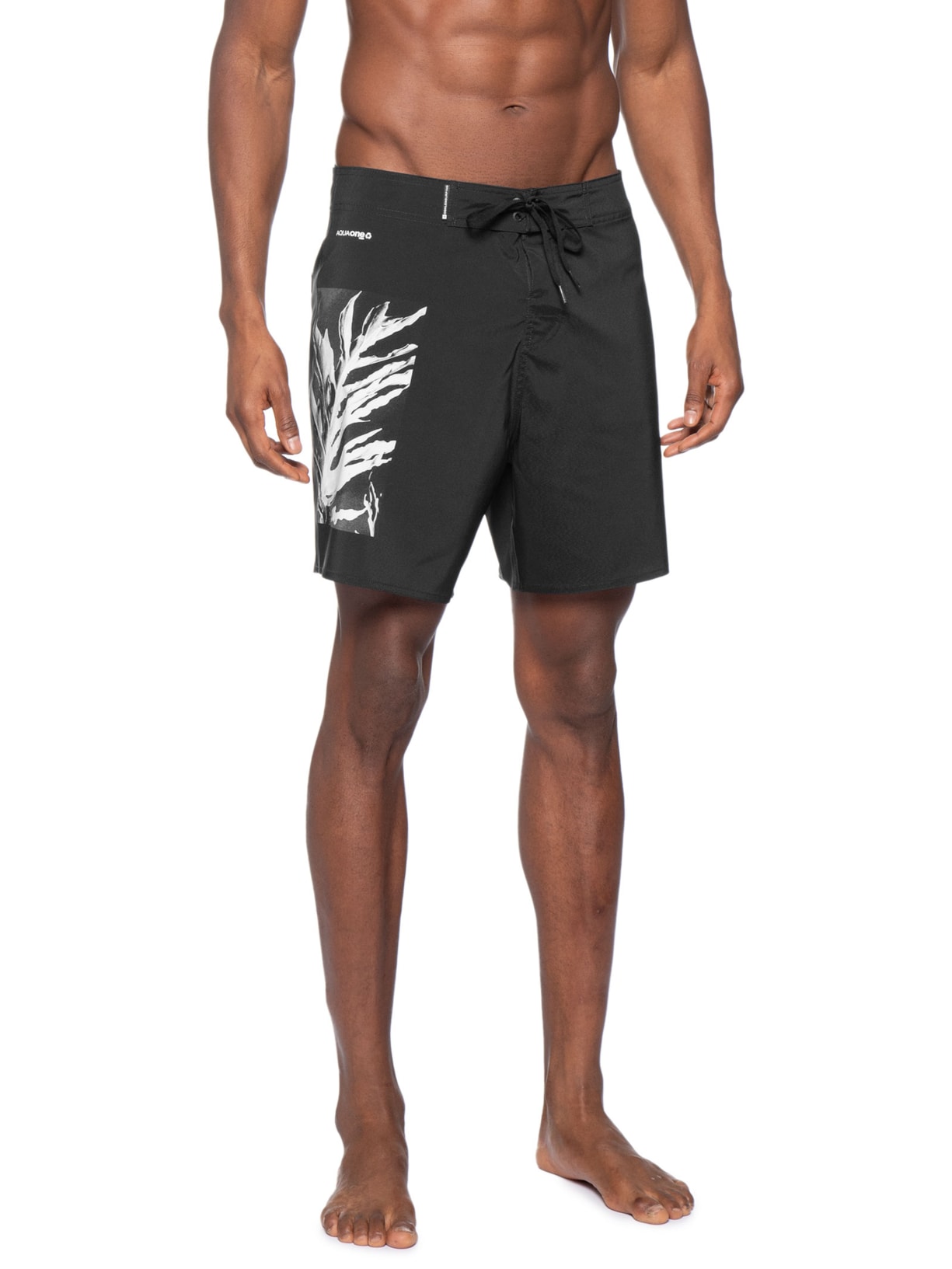 Bermuda Beachwear Masculina Aquaone Flex Guaimbê A7 Preto Osklen