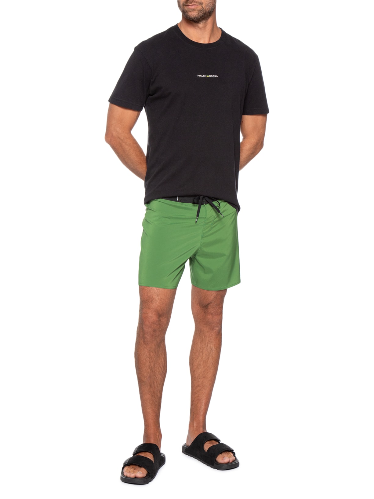 Bermuda Beachwear Masculina Aquaone Flex Mango A7 Verde Osklen
