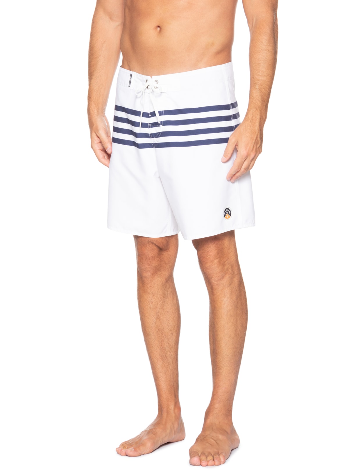 Bermuda Beachwear Masculina Classic Stripes Branco Osklen