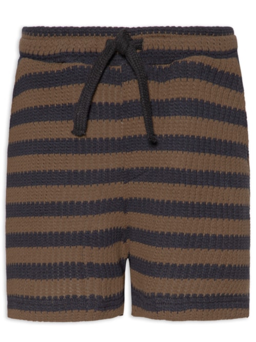 Bermuda Beachwear Masculina Color Stripes Knit New – Marrom