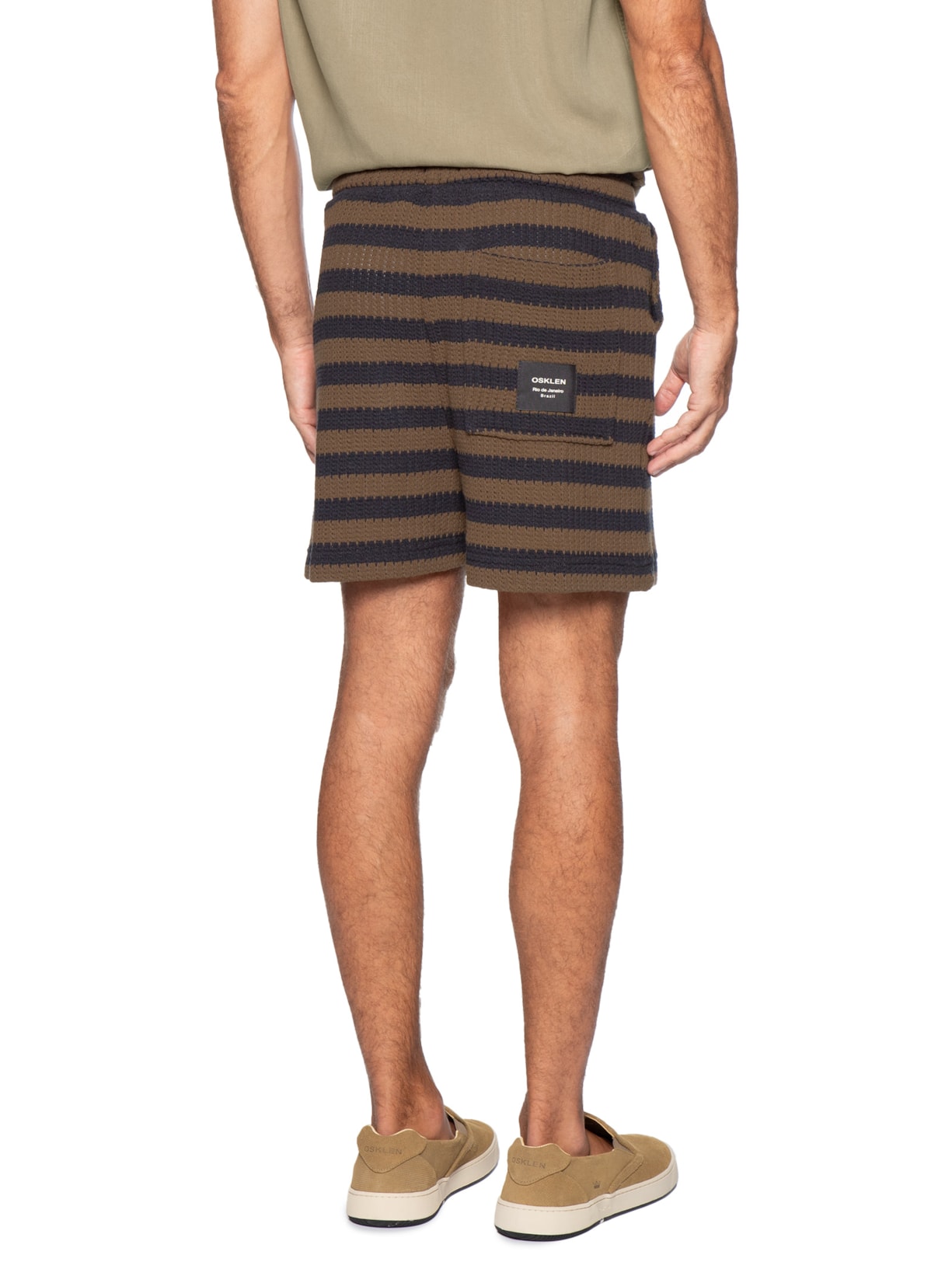 Bermuda Beachwear Masculina Color Stripes Knit New – Marrom Osklen