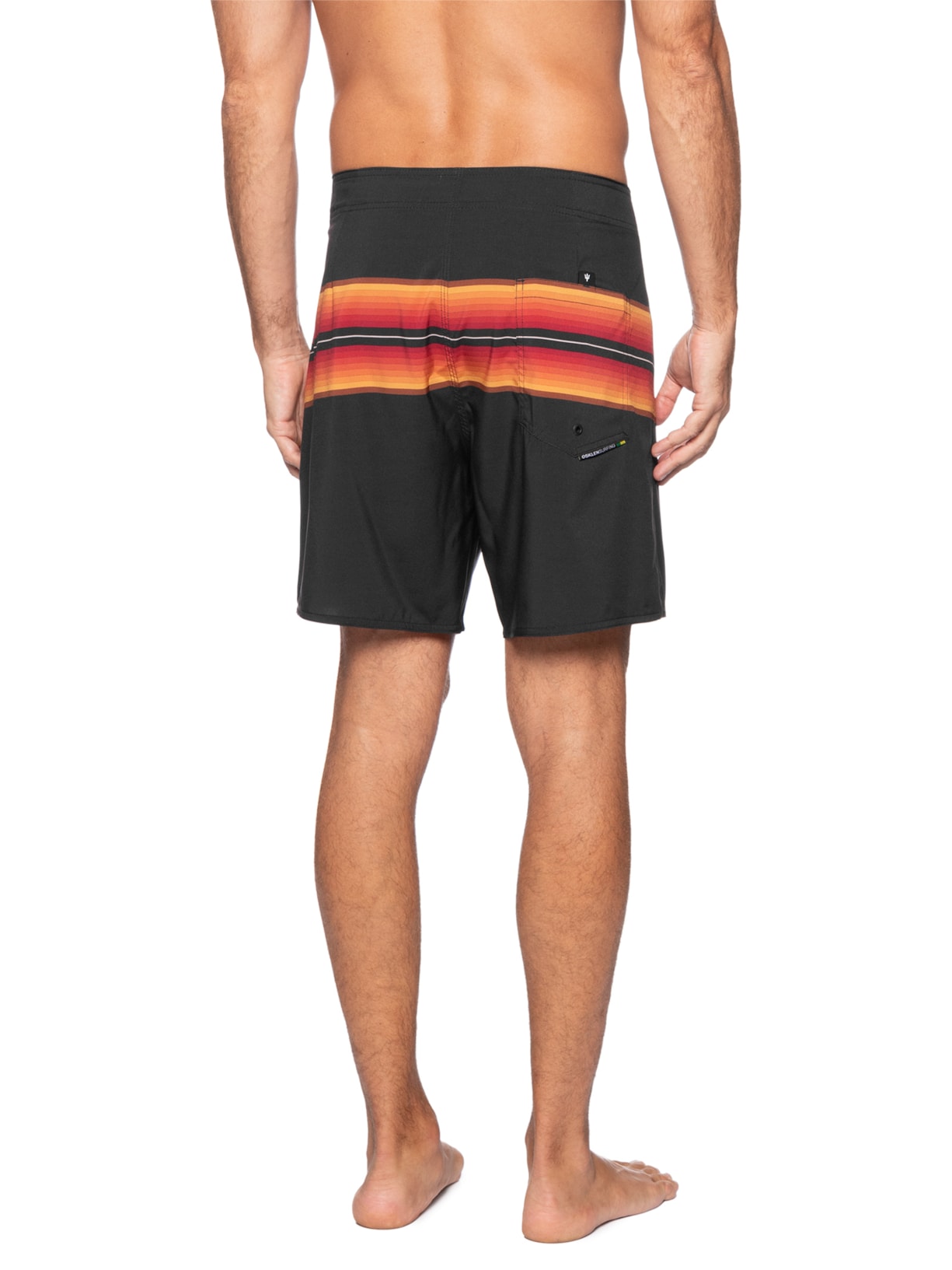 Bermuda Beachwear Masculina Colorado Stripes Preto Osklen