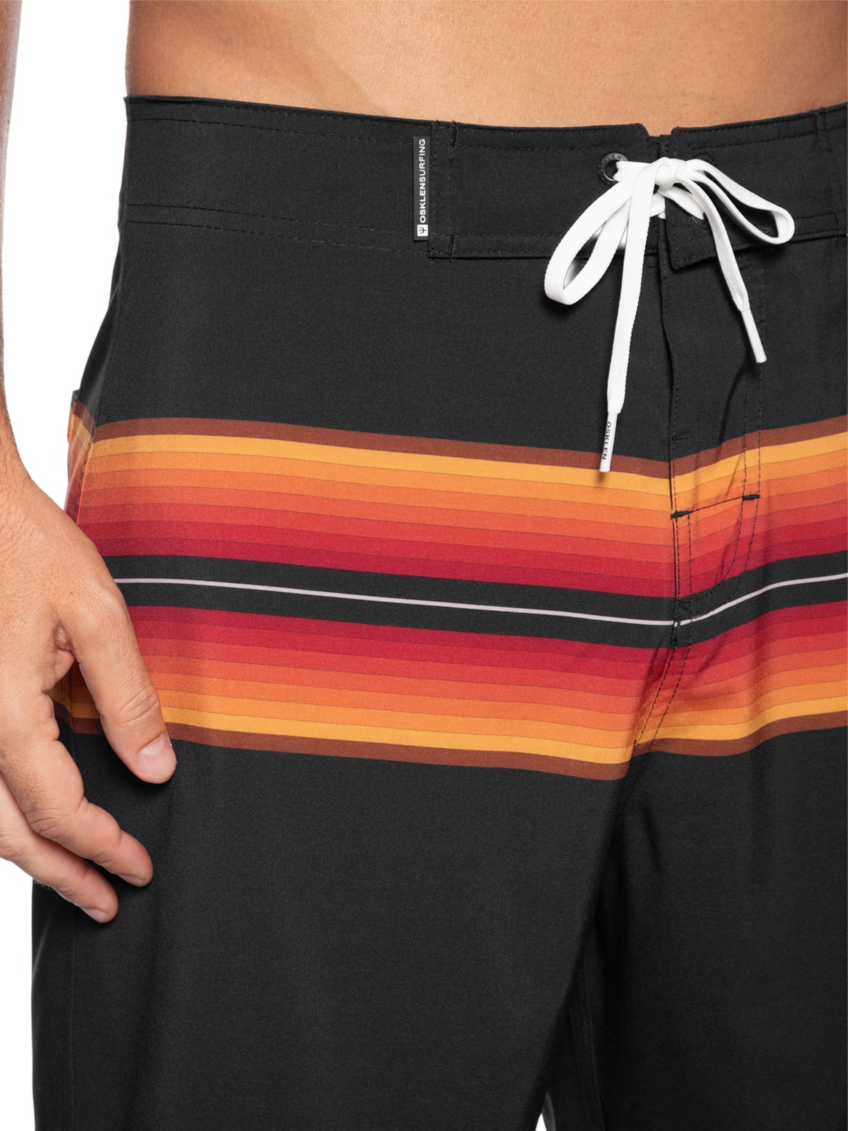 Bermuda Beachwear Masculina Colorado Stripes Preto Osklen