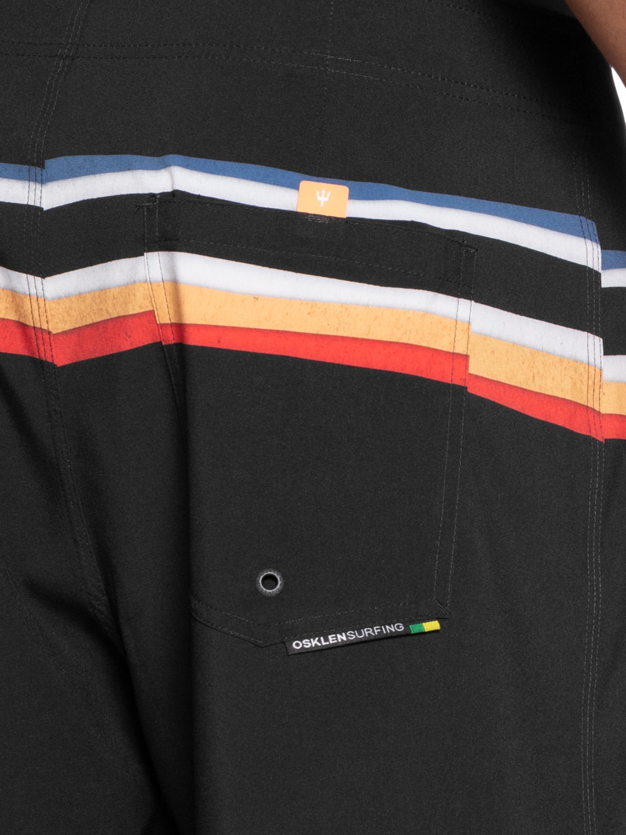 Bermuda Beachwear Masculina Tropicalia Stripes Preto Osklen