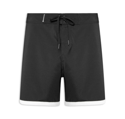 Bermuda Beachwear Masculino Aquaone Flex Malibu - Preto