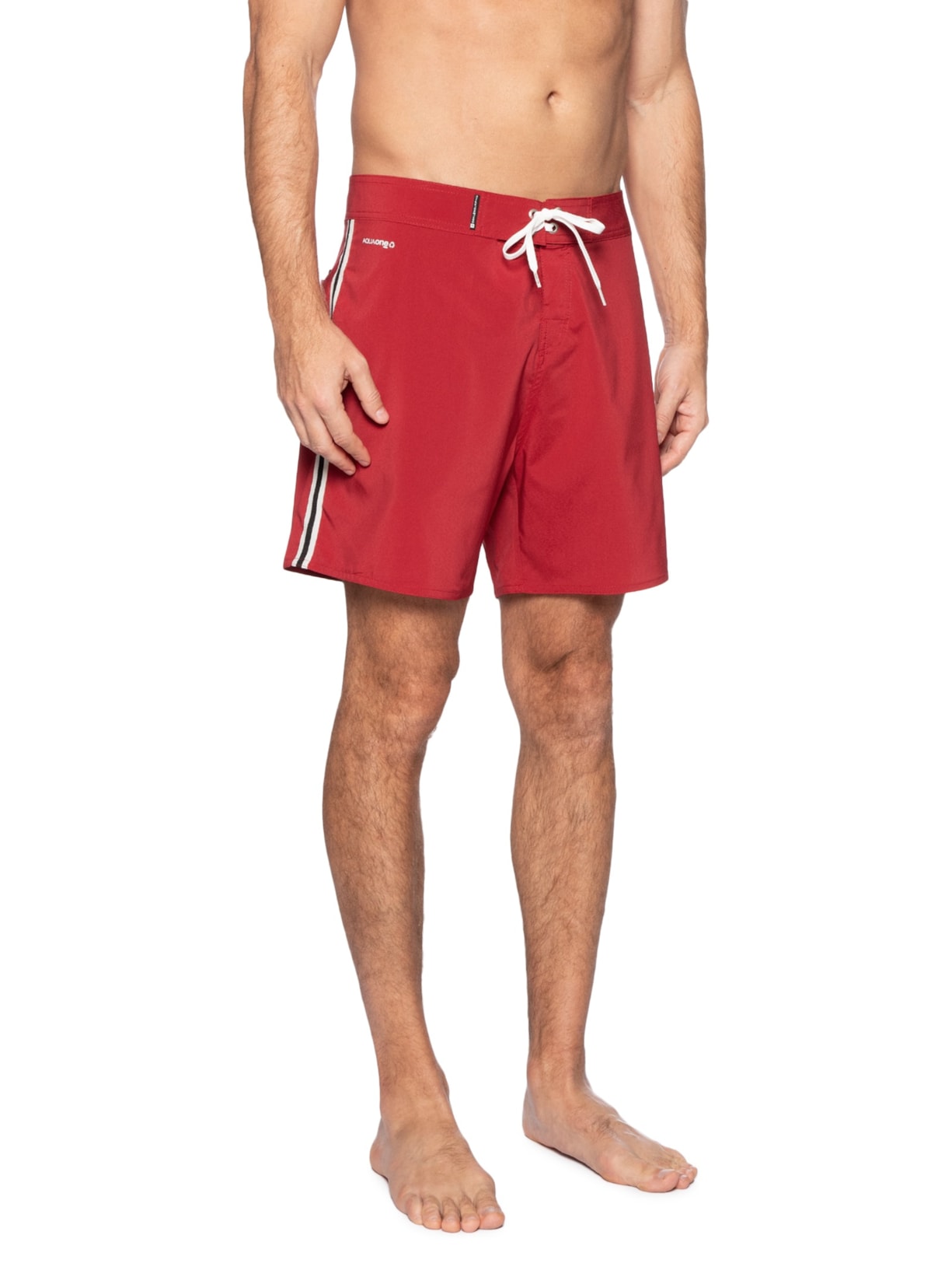 Bermuda Beachwear Masculino Aquaone Flex Stripes Vermelho Osklen