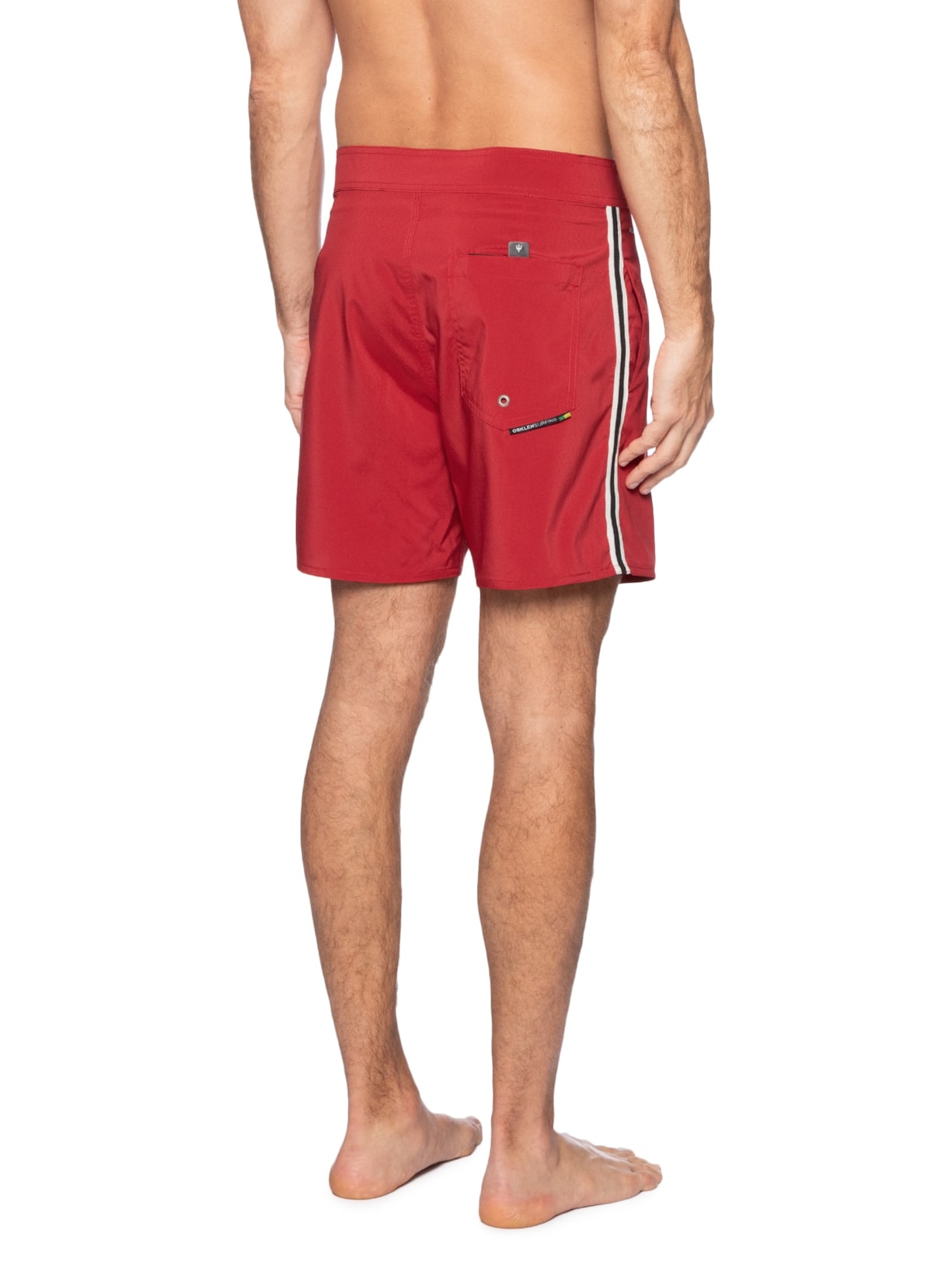 Bermuda Beachwear Masculino Aquaone Flex Stripes Vermelho Osklen