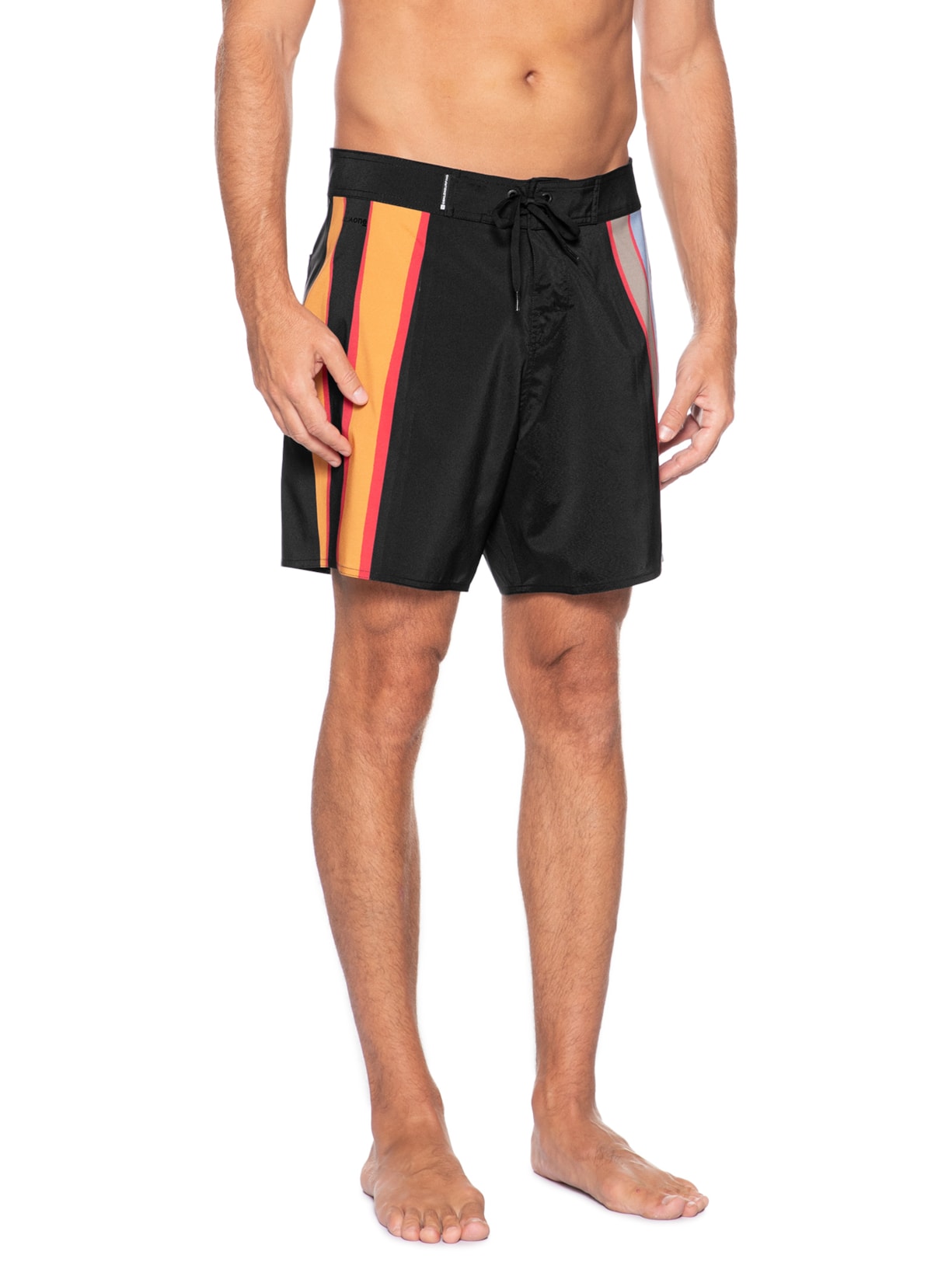 Bermuda Beachwear Masculino Aquaone Flex Triangle  Preto Osklen