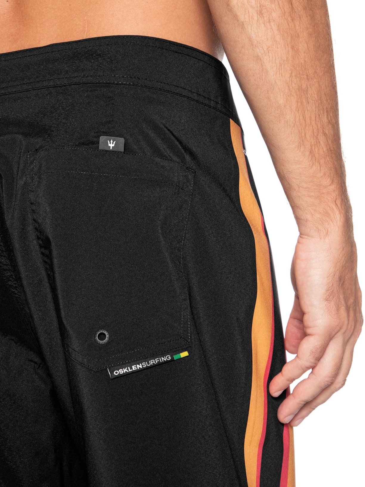 Bermuda Beachwear Masculino Aquaone Flex Triangle  Preto Osklen