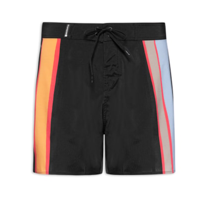 Bermuda Beachwear Masculino Aquaone Flex Triangle  - Preto