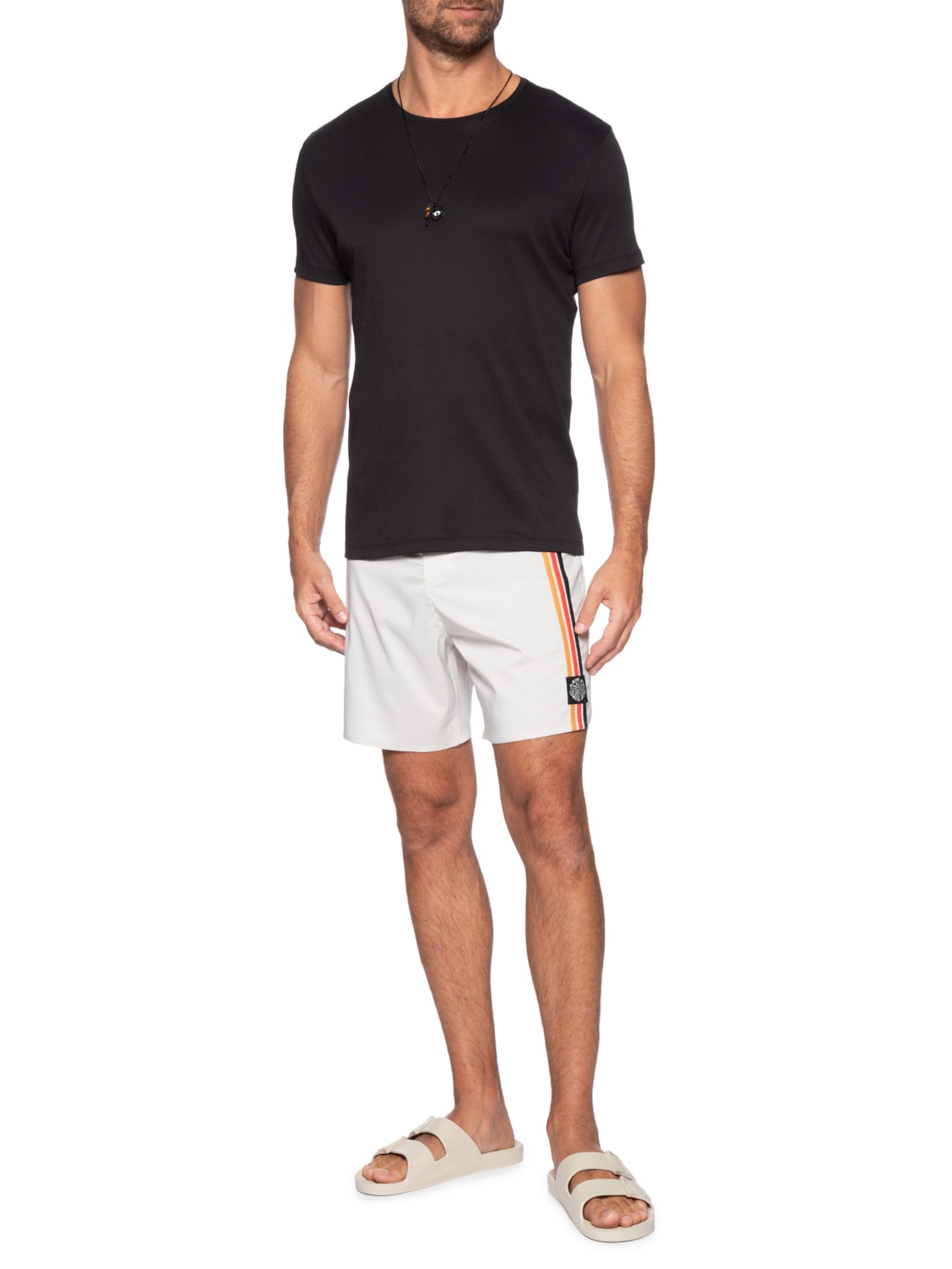 Bermuda Beachwear Masculino Patch Sunset  Bege Osklen