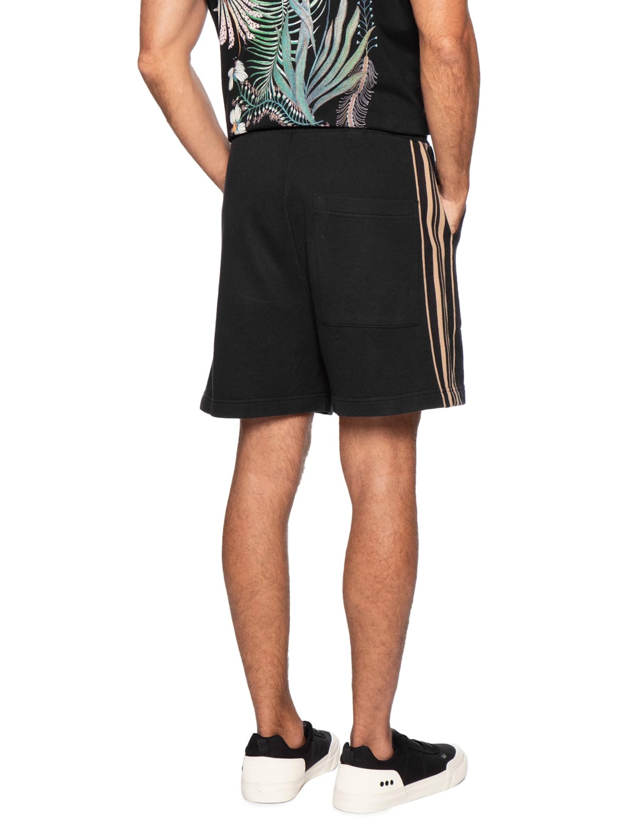 Bermuda Beachwear Pranchão Stripes Masculina Preto Osklen