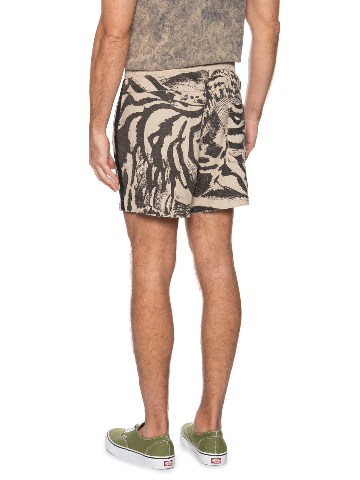 Bermuda Casual Masculina Linen Pj Concha Noturna Bege Osklen