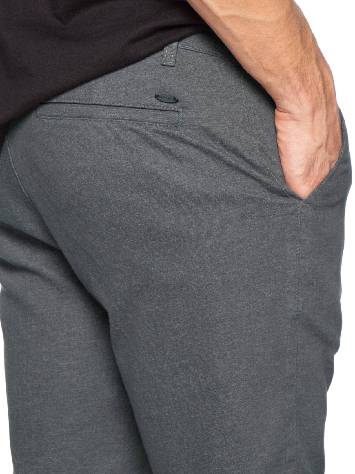 Bermuda Chino Masculina Clássico Moline Cinza Aramis