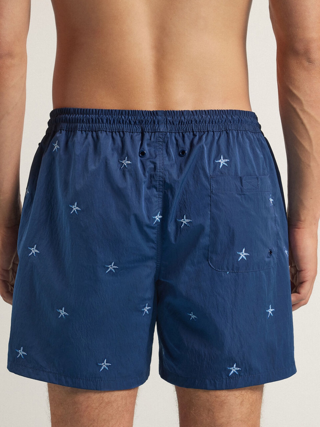 Bermuda De Banho Com Bordado De Estrelas-Do-Mar Azul Intimissimi