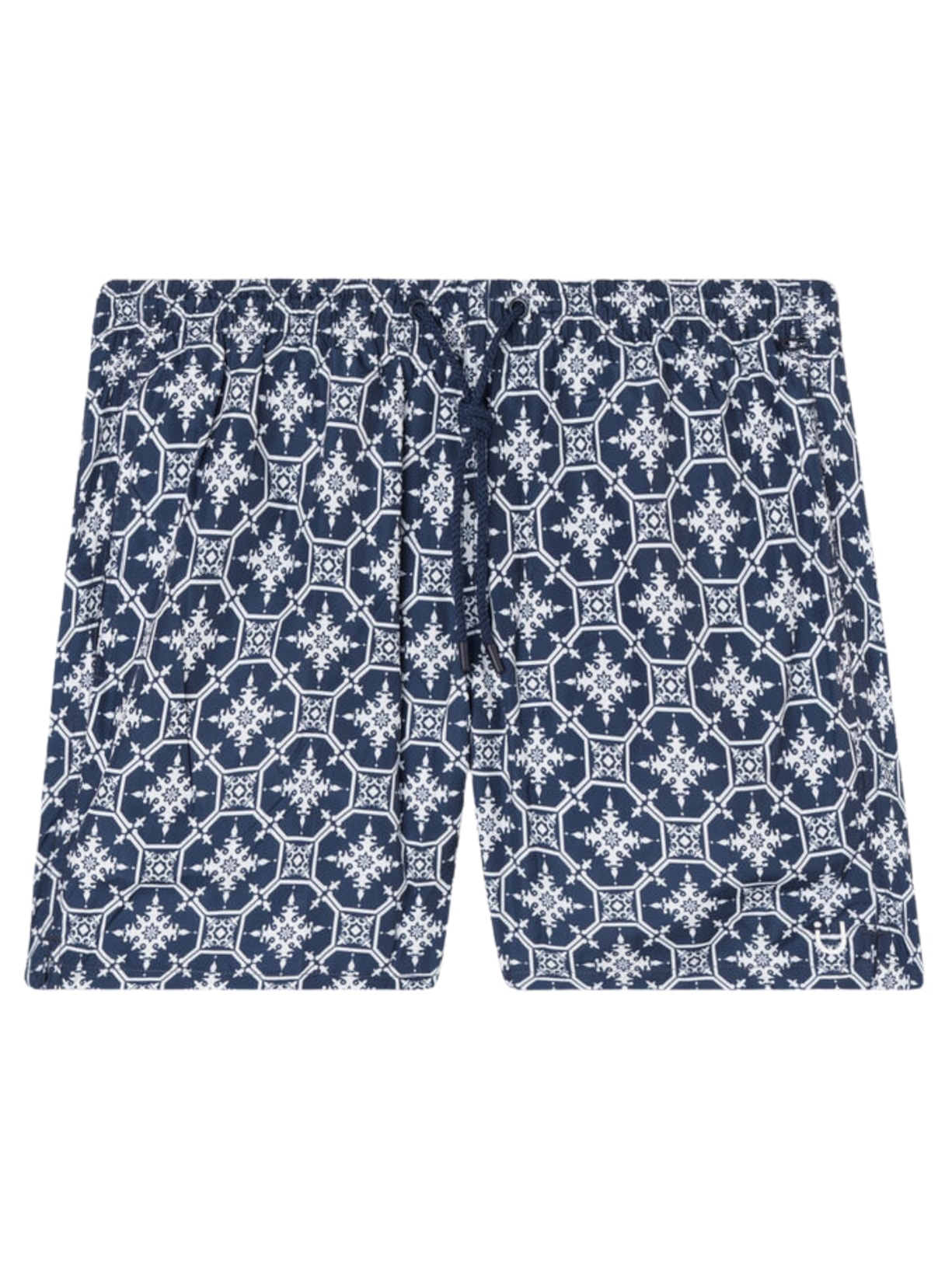 Bermuda De Banho Com Estampa De Azulejos - Azul