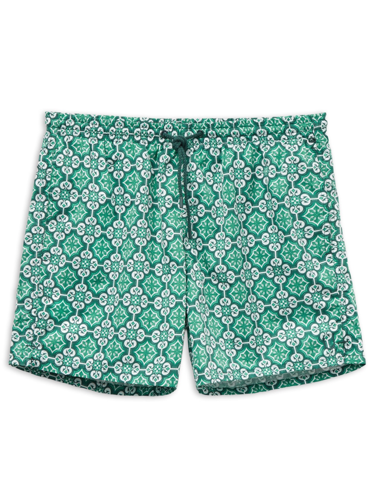 Bermuda De Banho Com Estampa De Azulejos - Verde