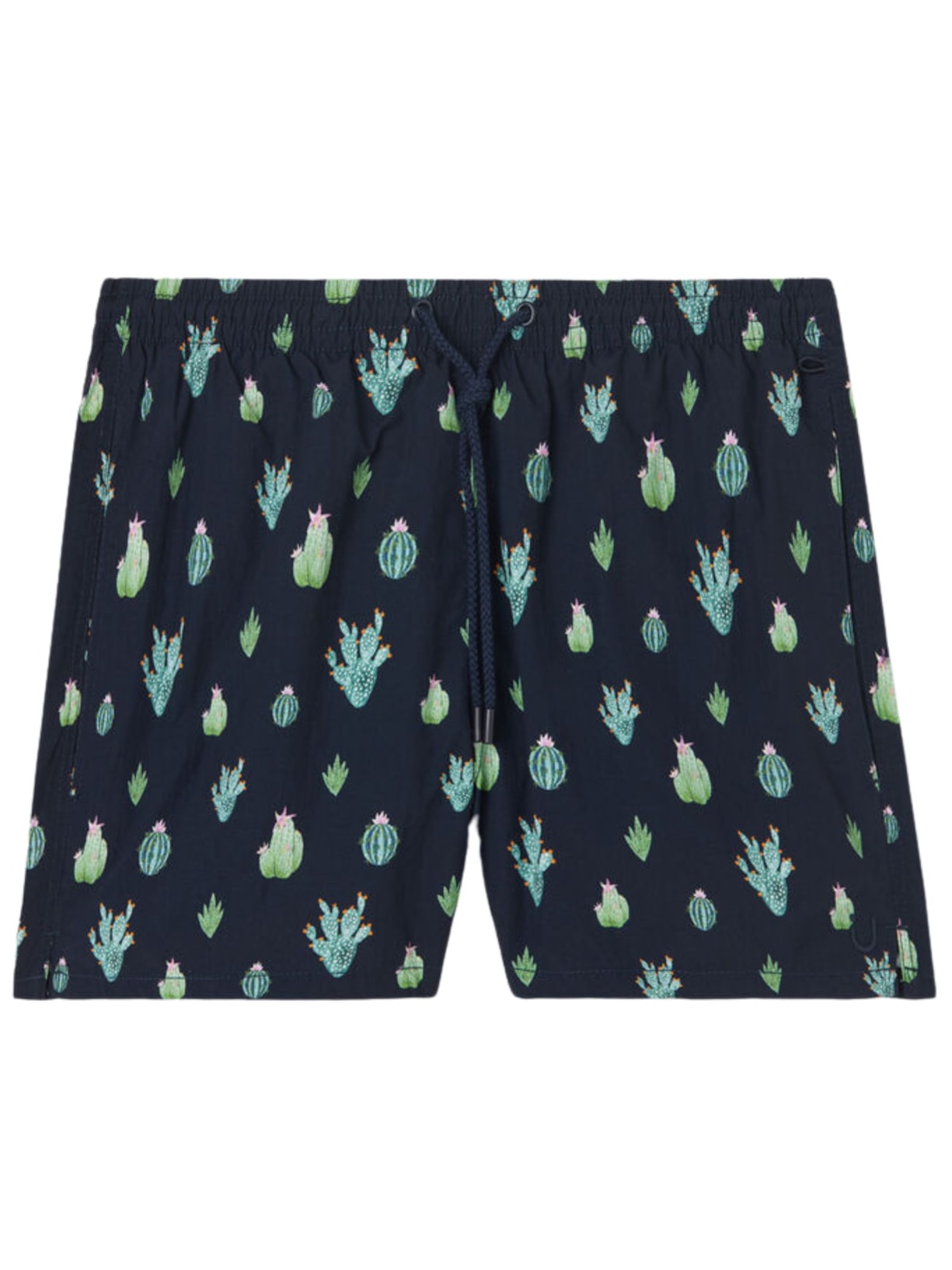 Bermuda De Banho Com Estampa De Cactos - Azul