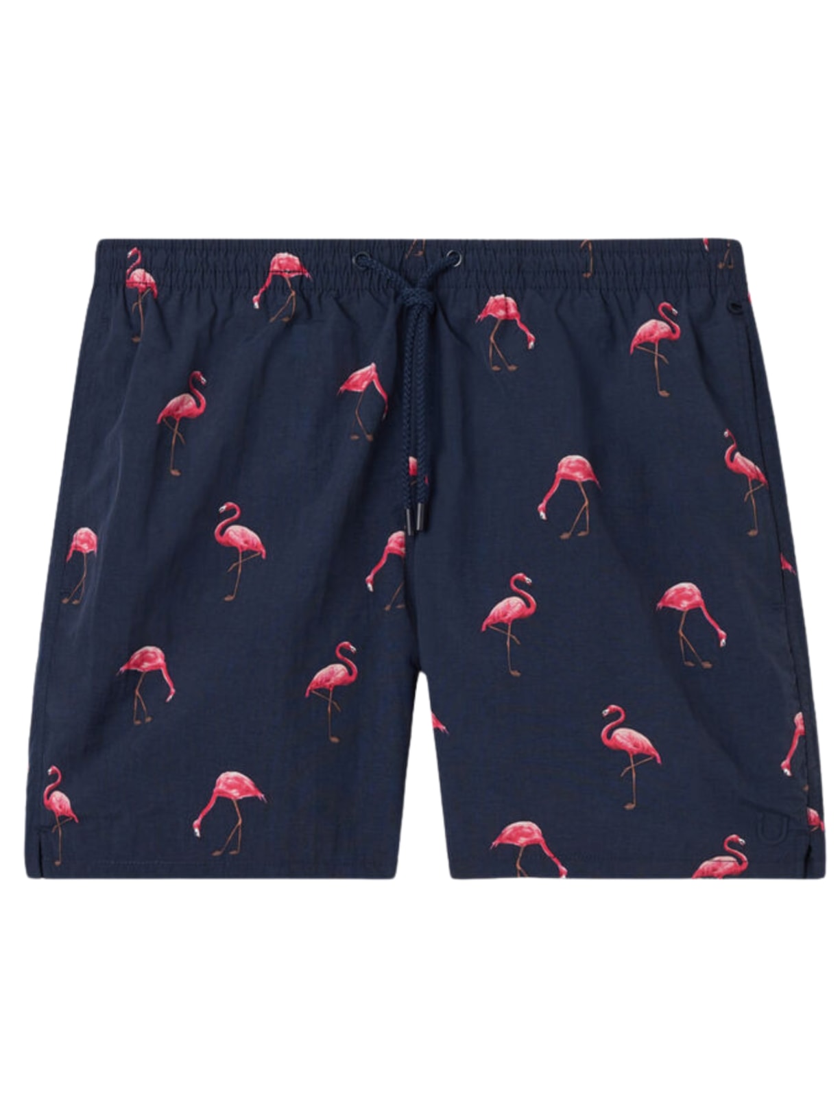 Bermuda De Banho Com Estampa De Flamingos - Azul