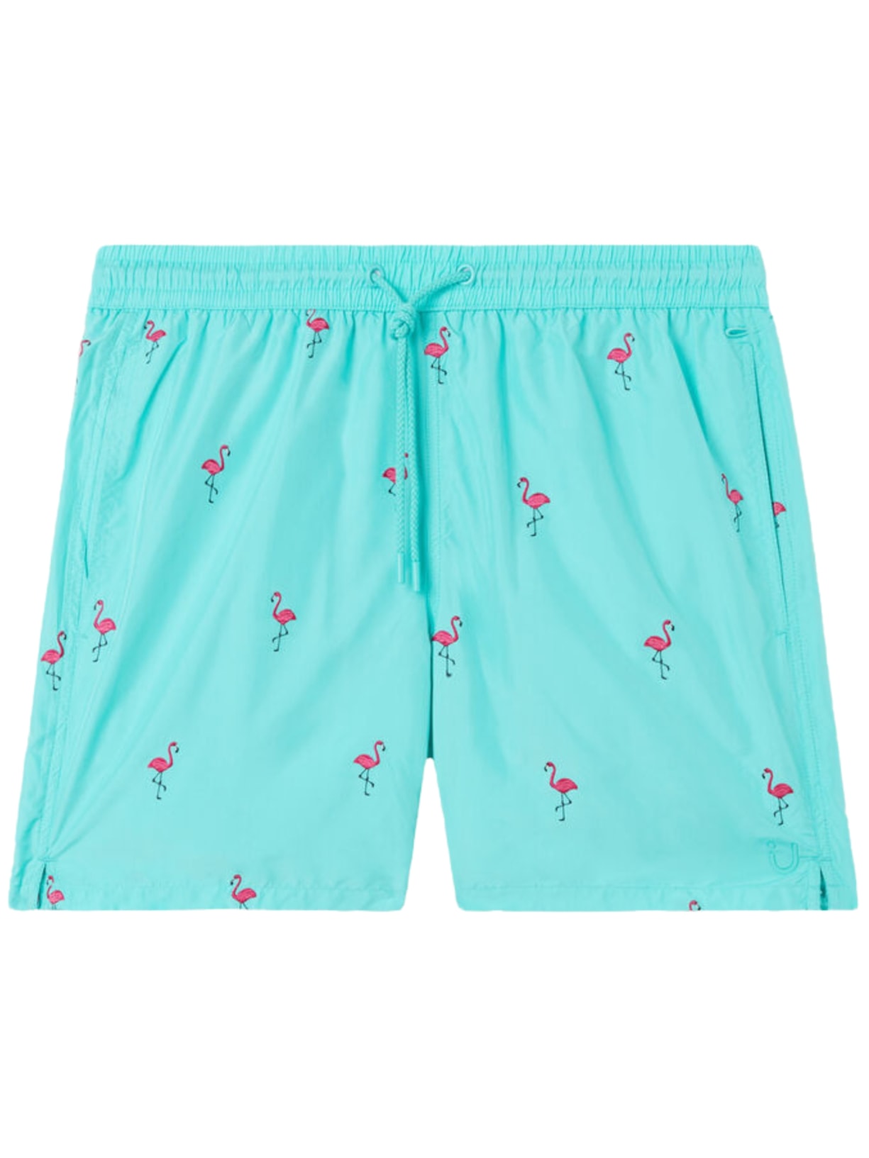 Bermuda De Banho Com Estampa De Flamingos - Verde