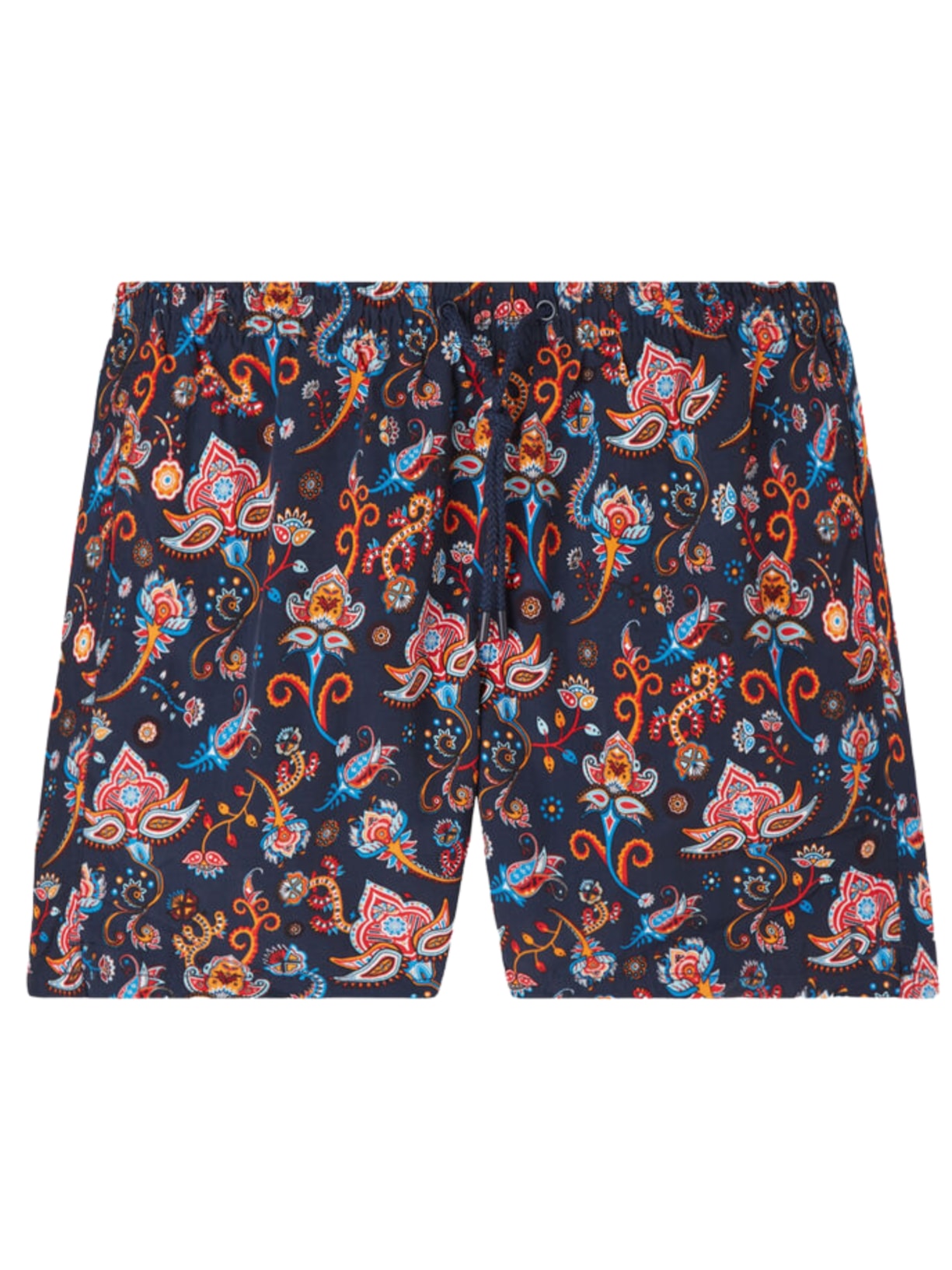 Bermuda De Banho Com Estampa De Flores De Cashmere - Azul