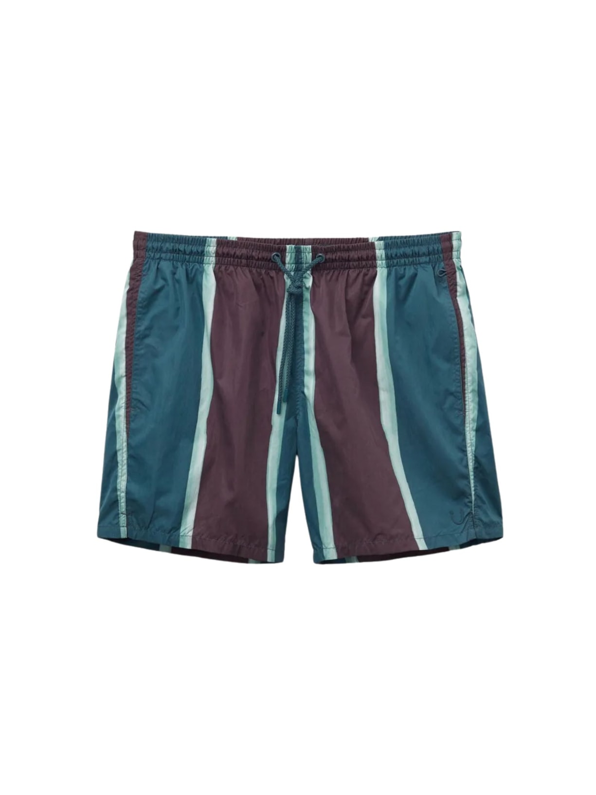 Bermuda De Banho Com Estampa De Listras Azul Calzedonia