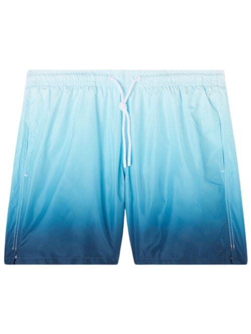 Bermuda De Banho Com Estampa Degradê - Azul