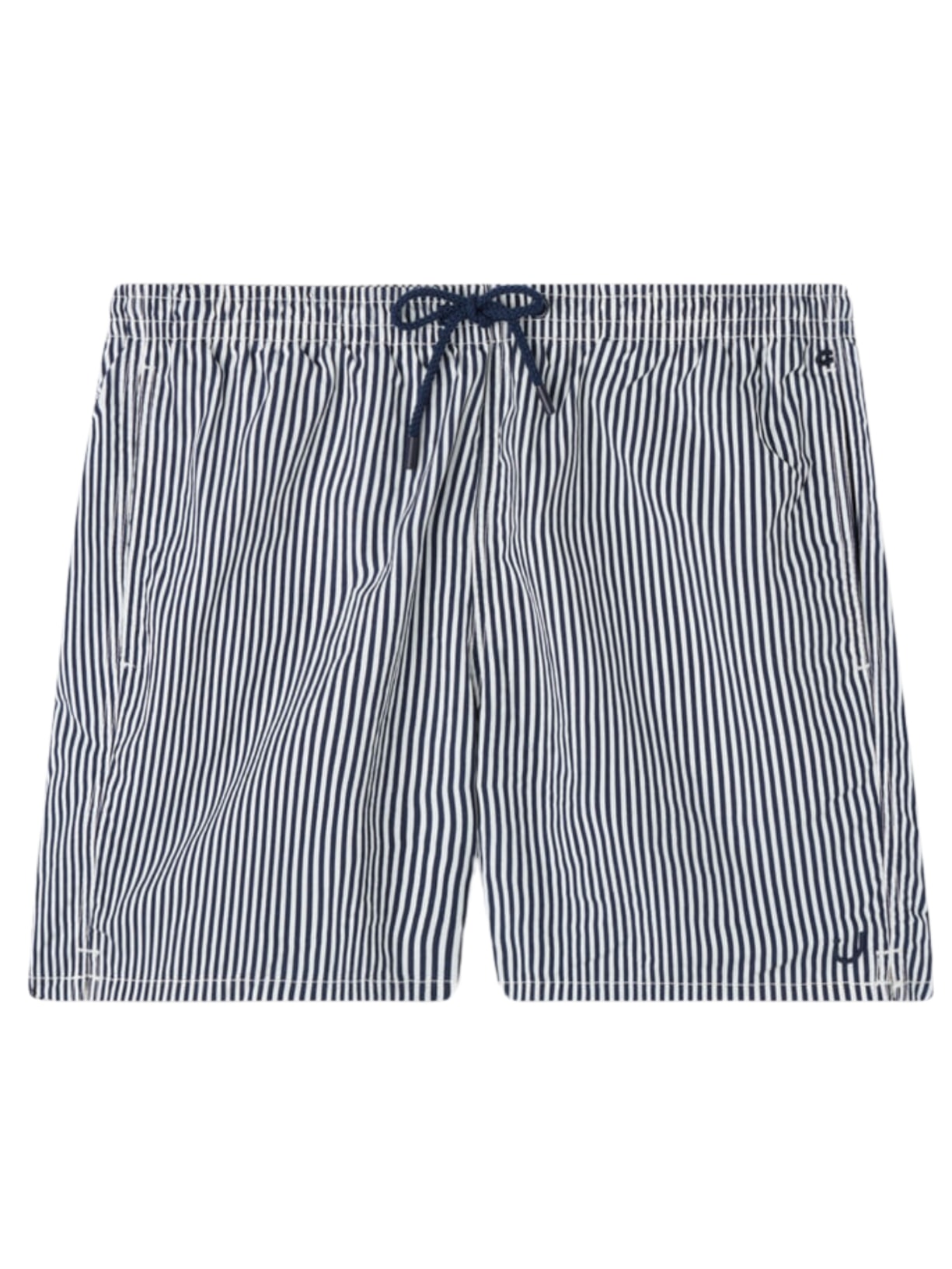 Bermuda De Banho Com Estampa Listrada - Azul