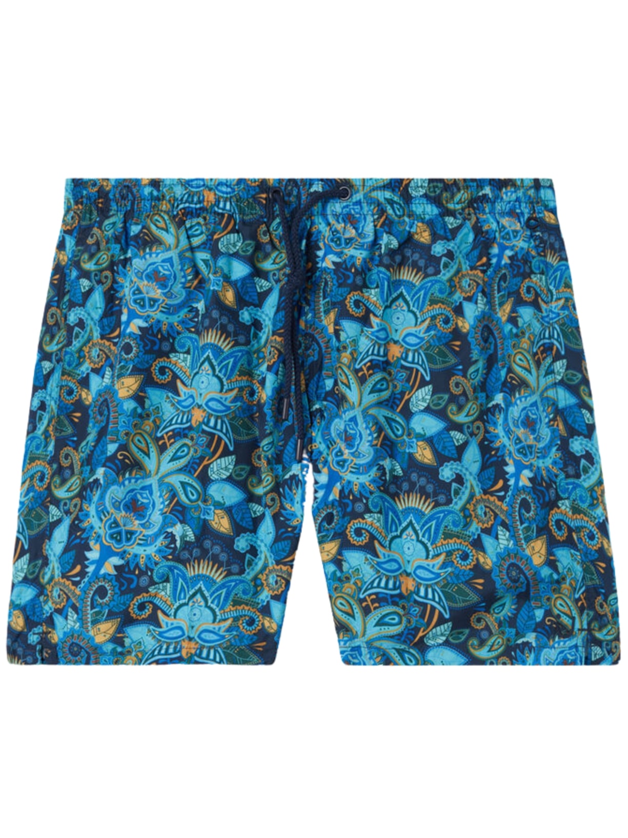 Bermuda De Banho Com Estampa Paisley - Azul