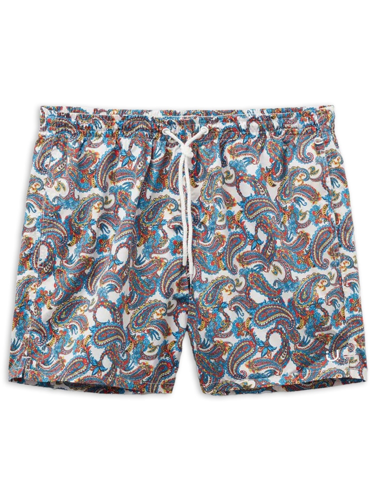 Bermuda De Banho Com Estampa Paisley - Azul